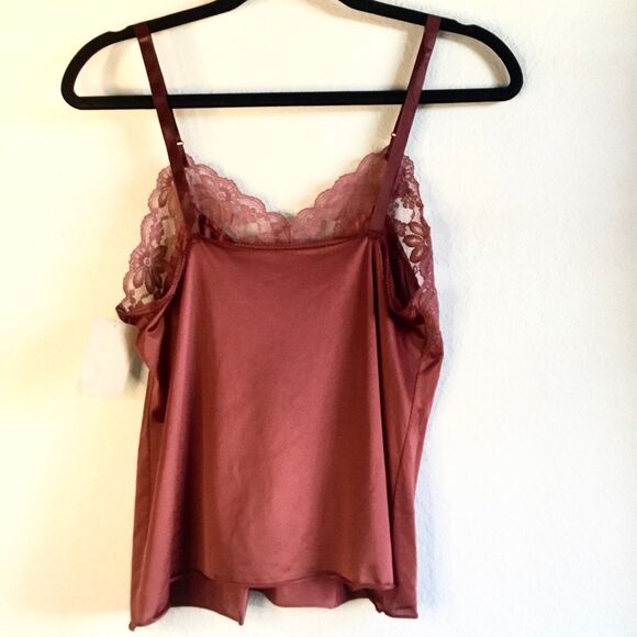 NWT burnt orange satin cami adjustable straps fairy cottagecore witchy y2k S - Picture 2 of 5